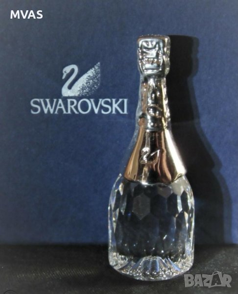 Swarovski с родий Бутилка шампанско Кристални спомени Подарък за Нова Година, снимка 1