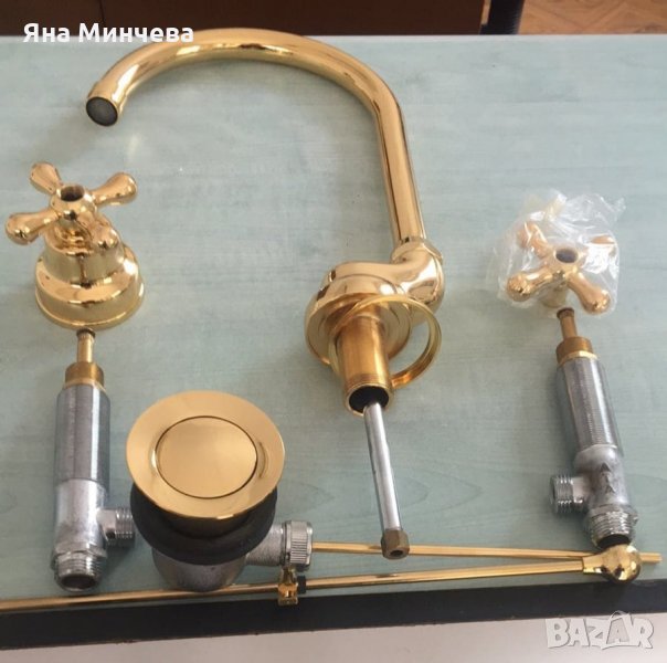 Италиански златен смесител за баня , снимка 1