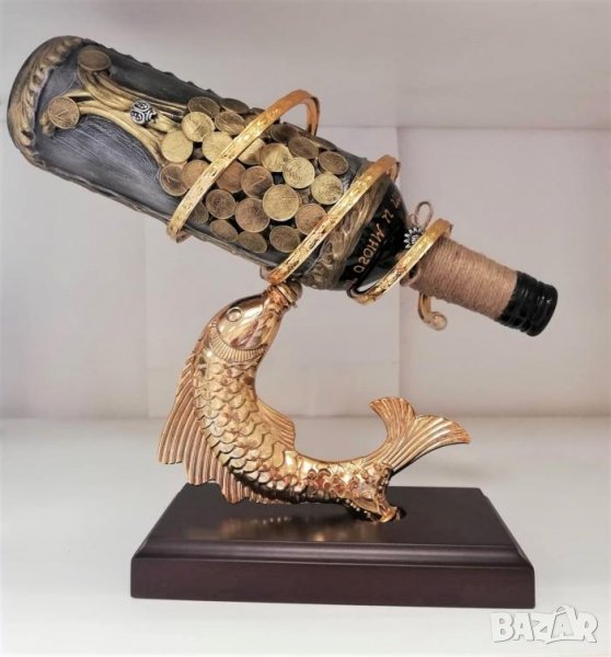 Златна Риба с бутилка "Дървото на парите", снимка 1