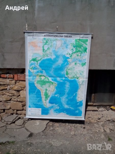 Стара карта Атлантически океан, снимка 1