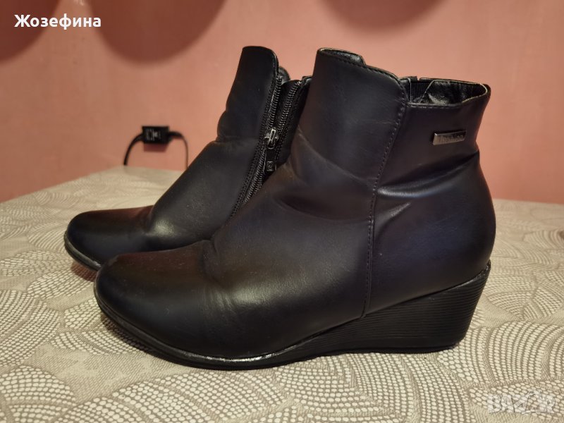 Черни боти от изкуствена кожа, снимка 1