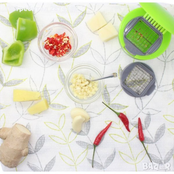 РЕЗАЧКА ЗА ЧЕСЪН С КОНТЕЙНЕР И 2 ПРИСТАВКИ Garlic Chopper, снимка 1