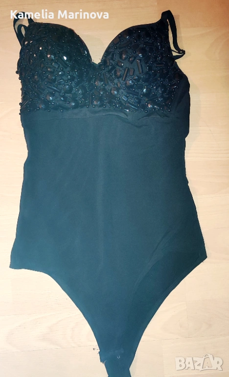 Черно боди с камъни, снимка 1