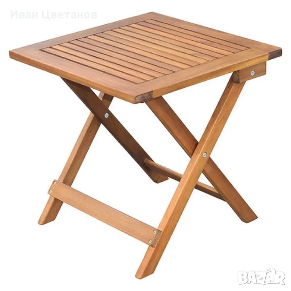 Маса сгъваема Muhler Meranti - 50x50xH68cm, дърво, снимка 1