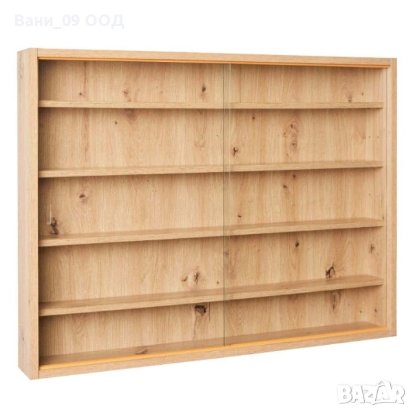 Колекционерски стенна витрина в дървесен цвят , снимка 1