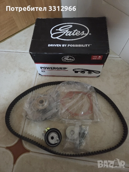Комплект ангренажен ремък с водна помпа GATES PowerGrip KP25578XS, снимка 1
