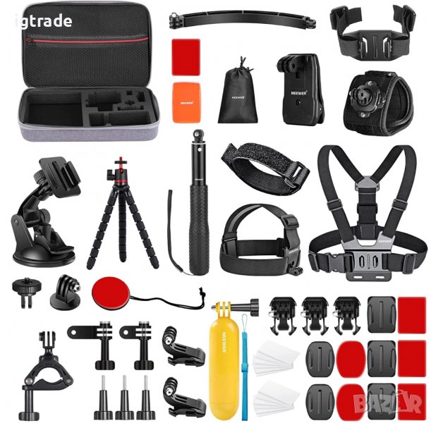 NEEWER 50 в 1 - комплект аксесоари за екшън камера - GoPro Hero 11, 10 9 8 7 Max Fusion Insta360, , снимка 1