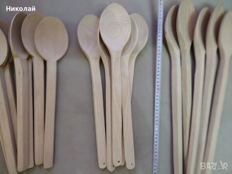 Големи дървени лъжици за готвене и чук за месо., снимка 1