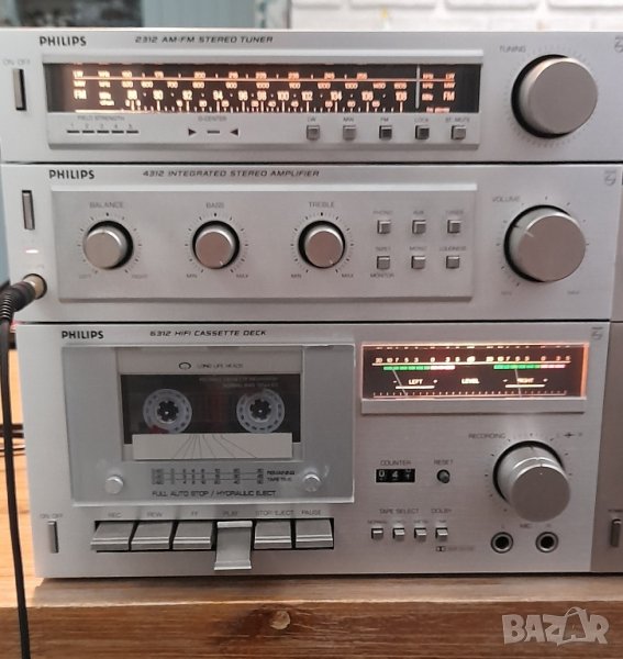 Philips 4312 AMPLIFIER Philips 2312 AM FM STEREO TUNER Philips 6312 STEREO CASSETTE DECK , снимка 1