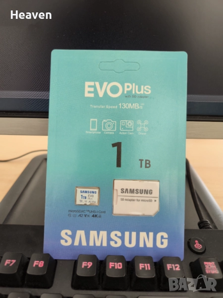 Карта памет Samsung EVO Plus, microSDXC, UHS-I, 1TB, Адаптер, снимка 1