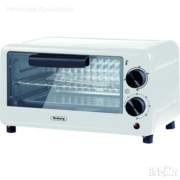 Фурна мини Rosberg R51441C, 800W\9л. до 230°C, Бяла, снимка 1