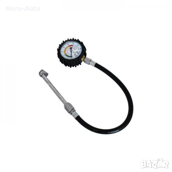 Манометър за гуми, до 0-16 Bar, за автомобили, бусове, каравани, джипове, камиони, сив, снимка 1