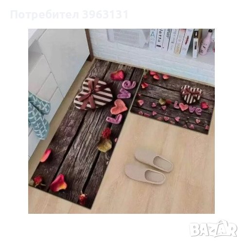 Комплект водоустойчиви противоплъзгащи постелки за кухня, различни цветове, снимка 1