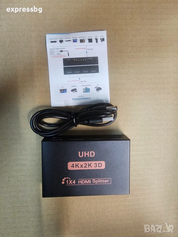 HDMI Splitter 1x4 – 4K x 2K, 3D, UHD, снимка 1