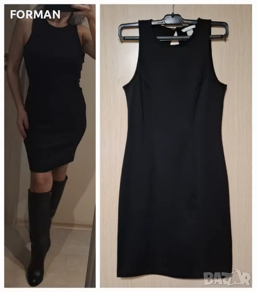 СТРАХОТНА черна рокля по тялото с отворен гръб, снимка 1