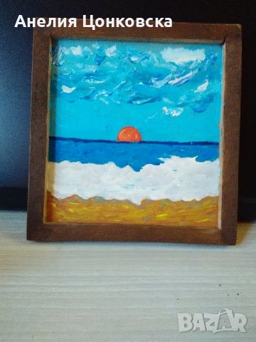 "Морето..." акрил върху дърво, снимка 7 - Сувенири от дърво - 37097314