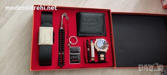 Комплект Audi колан,часовник,портфейл,броеница,запалка,гривна