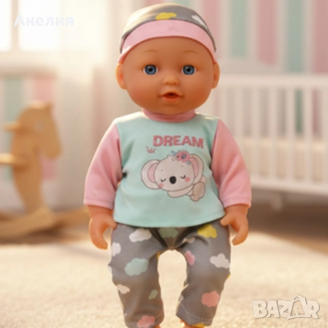 Кукла бебе 12 инча, която яде, пие и пишка – забавление и грижа за всяко дете, снимка 3 - Кукли - 52831053