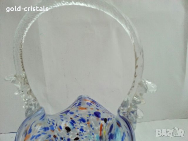 Стъклениа кошница купа фруктиера бонбониера , снимка 2 - Антикварни и старинни предмети - 27310038