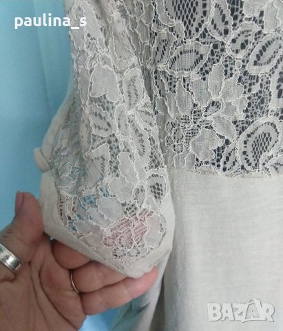 Памучна туника с дантела / голям размер Италия , снимка 6 - Туники - 37247121