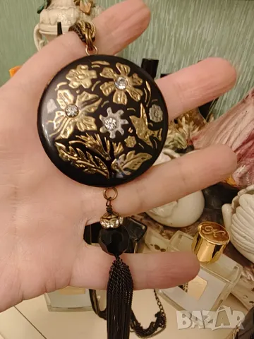 toledo damascene огърлица злато сребро ,шпинел