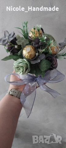 Букети с бонбони и цветя, снимка 14 - Други - 52738755