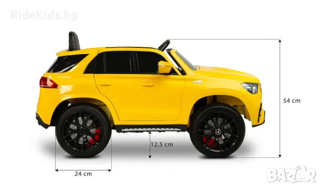 Луксозна детска акумулаторна кола MERCEDES W166 – Жълт, с дистанционно и LED светлини, снимка 2 - Детски велосипеди, триколки и коли - 49975544