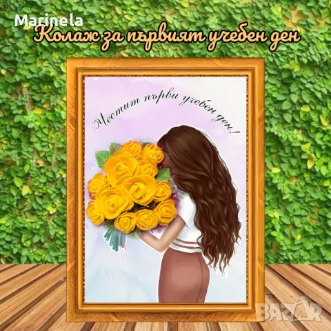 Колаж с рози от фоам , снимка 2 - Подаръци за жени - 48027046