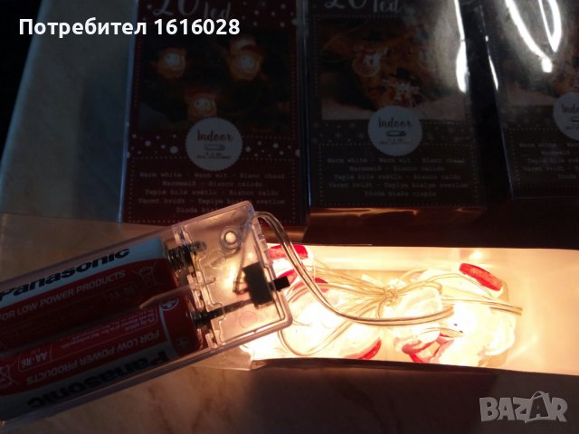 Нов Герлянд с 20 LED лампички с дядо Коледа и Снежко., снимка 6 - Декорация за дома - 38435633