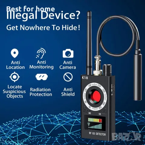 Детектор за скрита камера, GPS, подслушватели SIKVIO K18, снимка 2 - Камери - 49031546