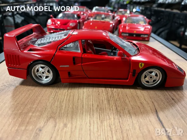 Метална колекционерска количка BURAGO FERRARI F40 1987 мащаб 1:18, снимка 2 - Колекции - 48451356