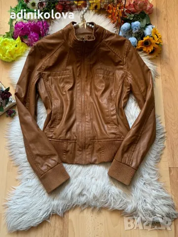 Кафяво кожено яке, снимка 1