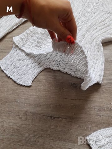 Ново жестоко бяло пуловерче на различни дължини на намаление, снимка 2 - Блузи с дълъг ръкав и пуловери - 27005298