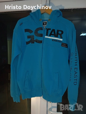 G‑Star RAW 3301 G Star тъмносин с принт, размер L, снимка 2 - Суичъри - 53155697