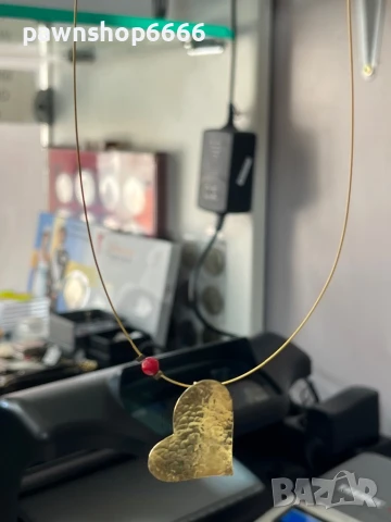 Сребърно колие с позлата, снимка 2 - Колиета, медальони, синджири - 51048152