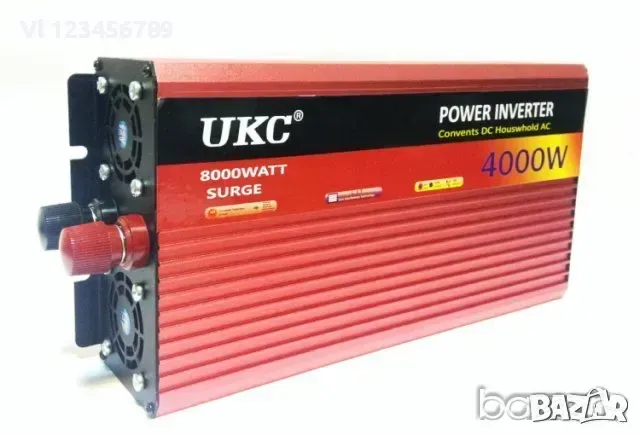 Висококачeствен мощен инвертор за автомобил UKC 12V-220V, 4000W, снимка 3 - Аксесоари и консумативи - 49688226