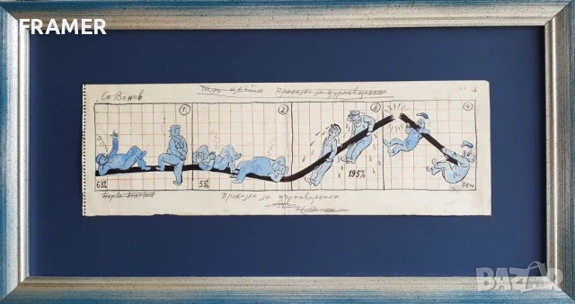 Стоян Венев (1904-1989) Приказка за щурмовщината за в.Стършел от 1950те год. 