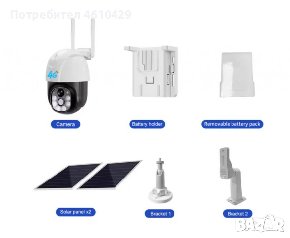 Комплект камера за видеонаблюдение с двоен соларен панел VC8PT-W, снимка 2 - Камери - 53408919