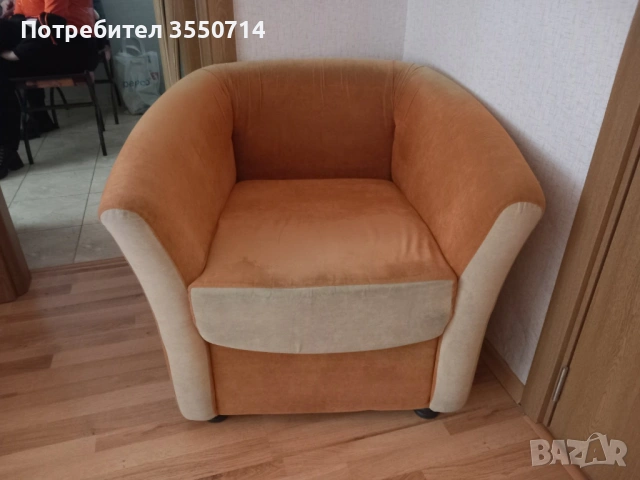 Разтегателен кръгъл диван с 2 фотьоила, снимка 15 - Дивани и мека мебел - 53583465