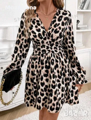 Модерна леопардова рокля, снимка 4 - Рокли - 48141181