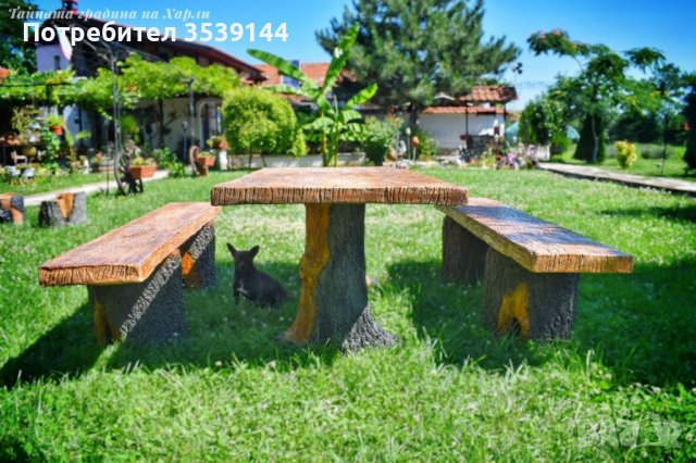 Градински маси от щампован бетон имитиращи дърво, снимка 3 - Градински мебели, декорация  - 38585476