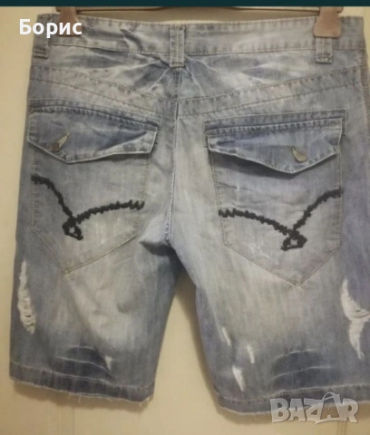 W 34 - Мъжки Дънкови Бермуди / Къси Панталони, снимка 2 - Къси панталони - 53478604