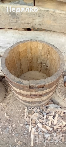 Стара дъбова каца,буре,саксия, снимка 3 - Други ценни предмети - 51634217