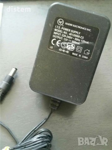 ЗАХРАНВАЩ АДАПТЕР 12VDC/800MA LEADER 48120080-C5 С БУКСА 2.5X5.5X9MM, снимка 1