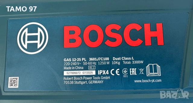 BOSCH GAS 12-25 PL - Прахосмукачка за сухо и мокро почистване 2025г, снимка 10 - Други инструменти - 53115480