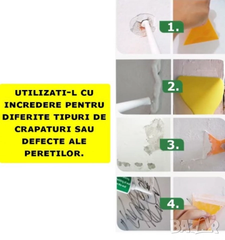 TV 377 Фугираща смес за ремонт на стени бяла шпакловка EDAR – Бързо съхнене и лесно нанасяне, снимка 4 - Други стоки за дома - 52013160