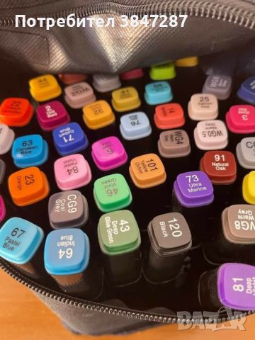 Комплект от маркери с алкохол с две страни и калъф за съхранение на основа , снимка 4 - Други - 43999268