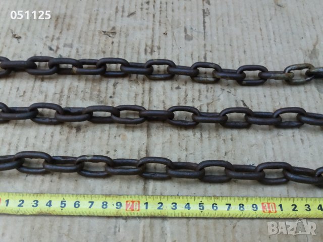 масивен стоманизиран синджир, окова 130 см, снимка 4 - Антикварни и старинни предмети - 37273349