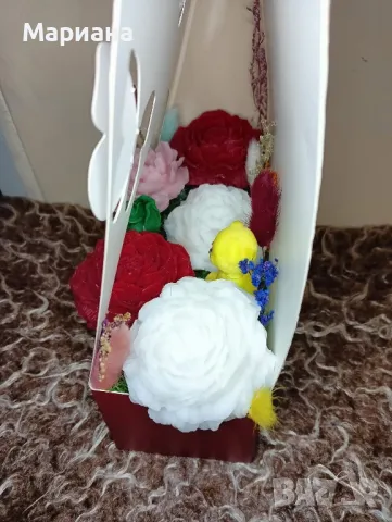 Ръчно изработени сапуни/свещи, снимка 2 - Изкуствени цветя - 49398063