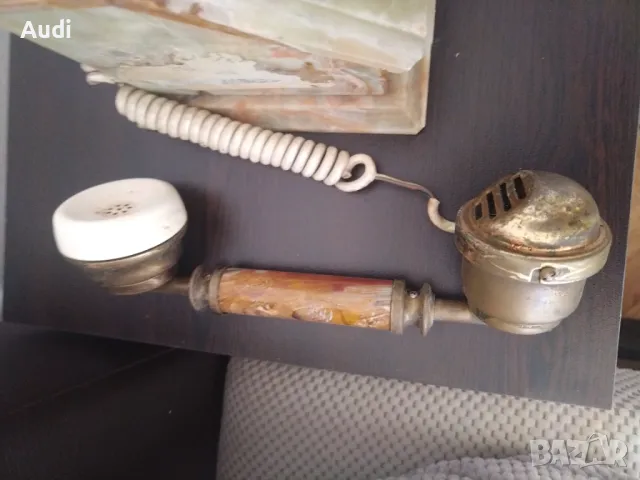 Старинен ретро винтидж домашен телефон изработен от ценни естествени натвриали:бронз и мрамор, оникс, снимка 5 - Други - 48355860